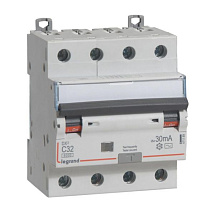 Дифференциальный автомат (АВДТ) Legrand DX3 - 4P - 32A - AC - 30mA - тип C - 6kA